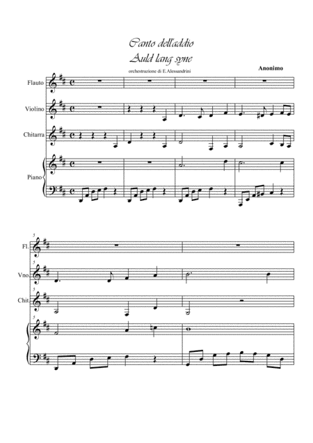 Auld lang syne quartet (arr. Ester Alessandrini)