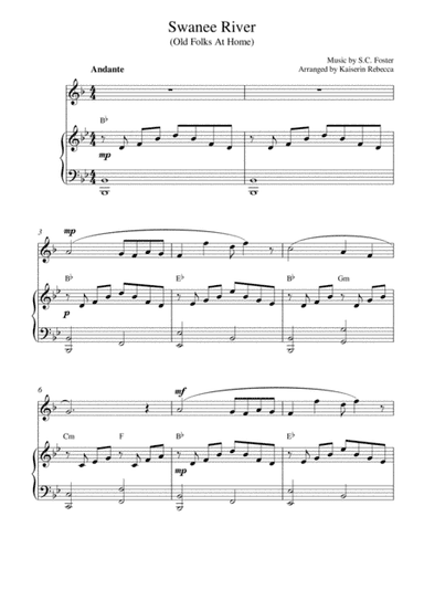 Swanee River (Old Folks at Home) (arr. Kaiserin Rebecca)