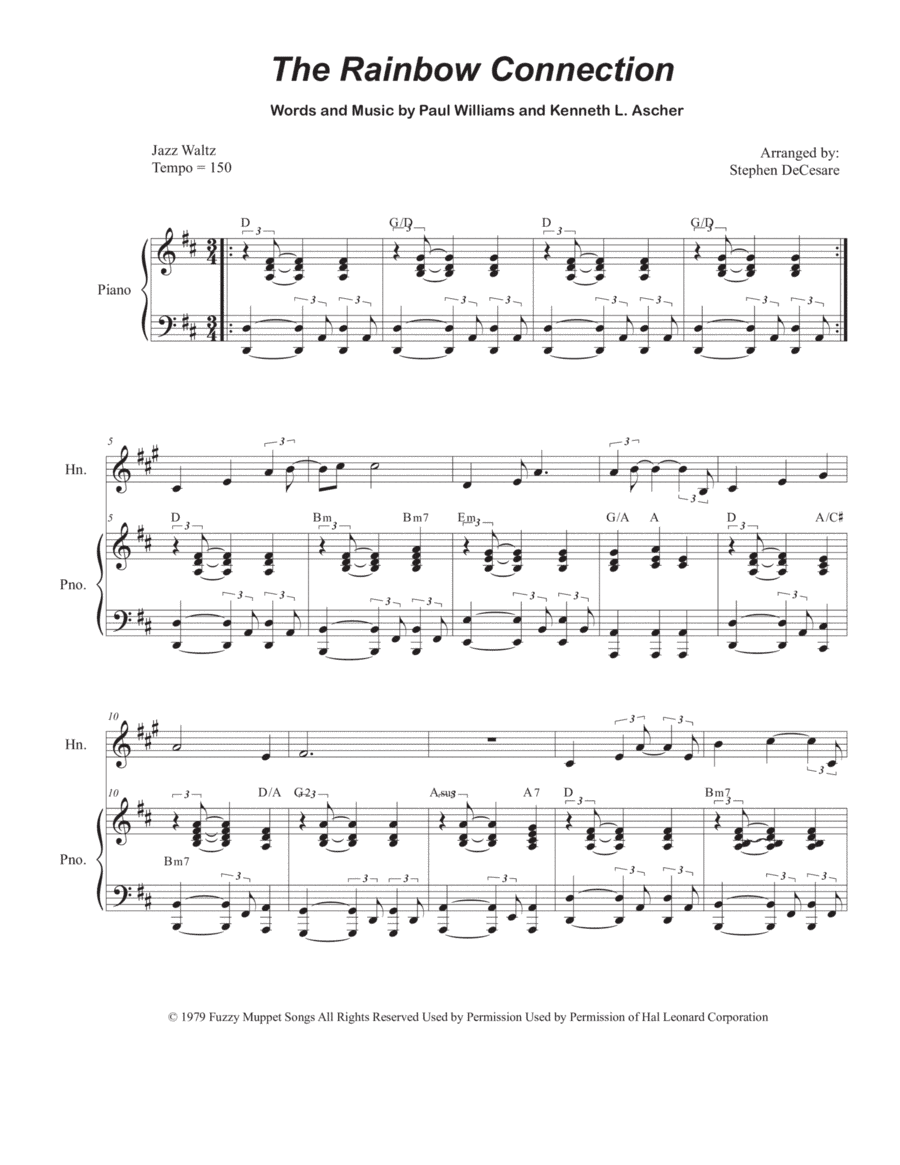 The Rainbow Connection (arr. Stephen DeCesare)