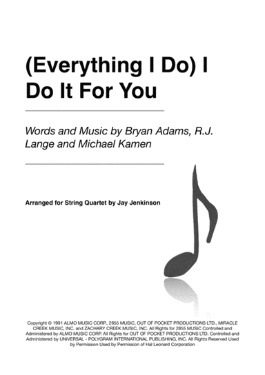 (Everything I Do) I Do It For You (arr. Jay Jenkinson)