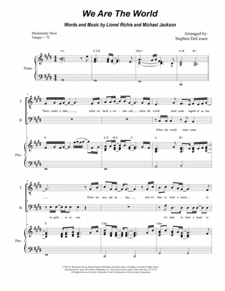 We Are The World (arr. Stephen DeCesare)