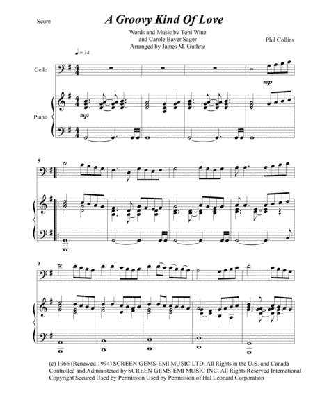 A Groovy Kind Of Love (arr. James M. Guthrie, ASCAP)