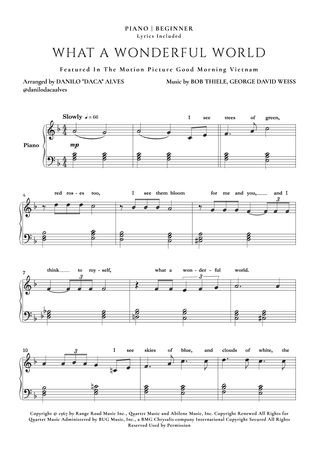 What A Wonderful World (arr. Danilo "Daca" Alves)