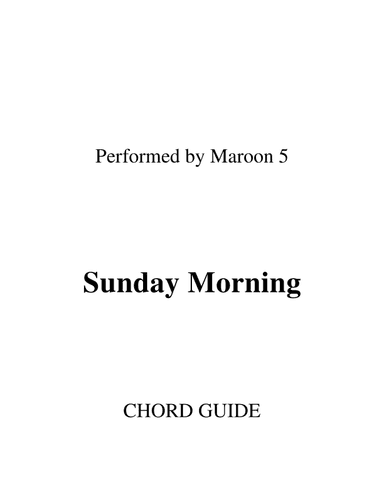 Sunday Morning (arr. RWM)