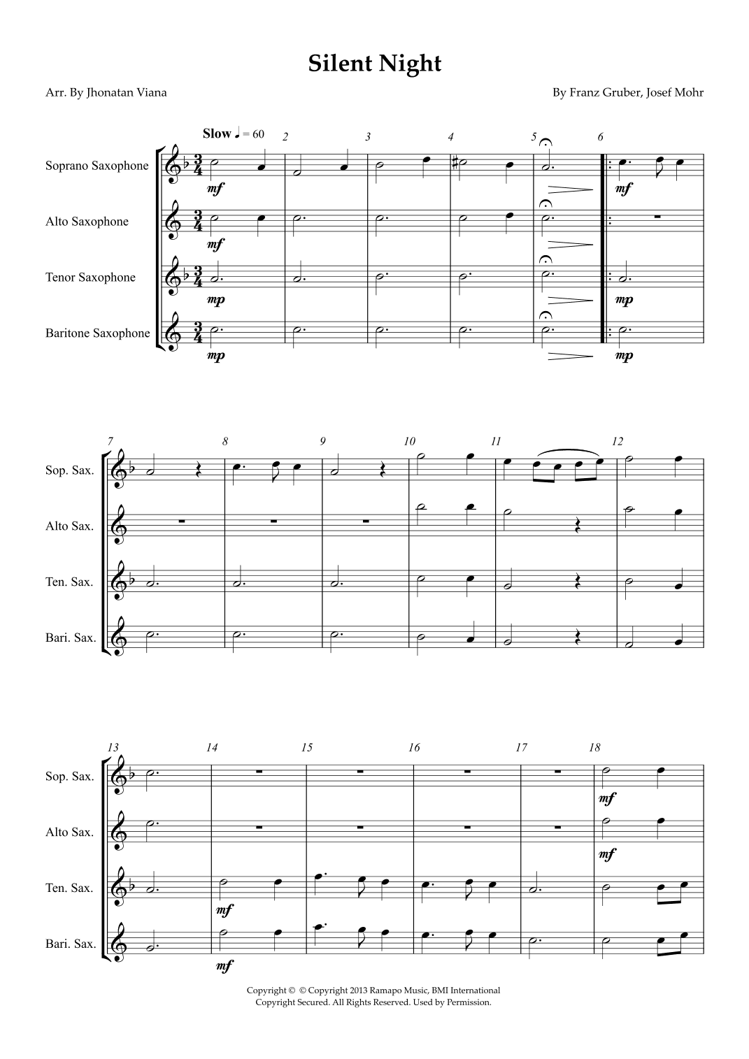 Silent Night (arr. Jhonatan Lucio Viana)