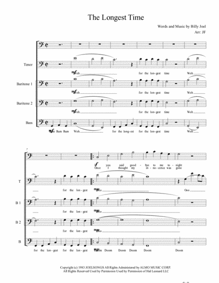 The Longest Time (arr. Jerremy Fender)