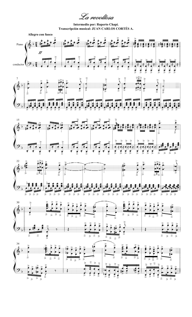 Intermedio de La Revoltosa. Por: Ruperto Chapí Lorente. (arr. Juan Carlos Cortés Aguirre)