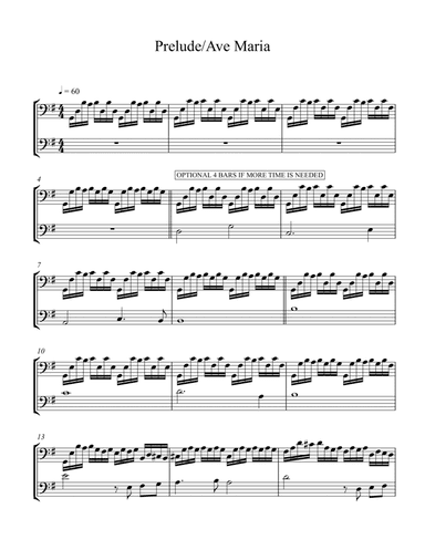Cello suite Prelude/Ave Maria for Bridal Processional (arr. mcbleke)