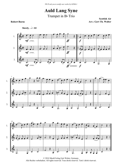 Auld Lang Syne (arr. Gert Th. Walter)