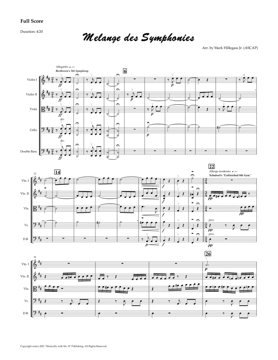 Melange des Symphonies (arr. Mark Hillegass Jr.)