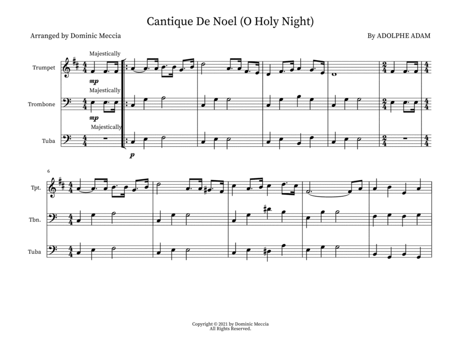 O Holy Night (Cantique De Noel) (arr. Dominic Meccia)
