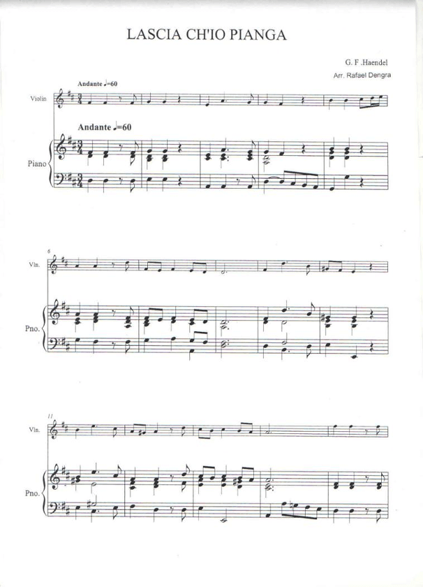 Lascia C'io Pianga - Violin and Piano (arr. Rafael Dengra)