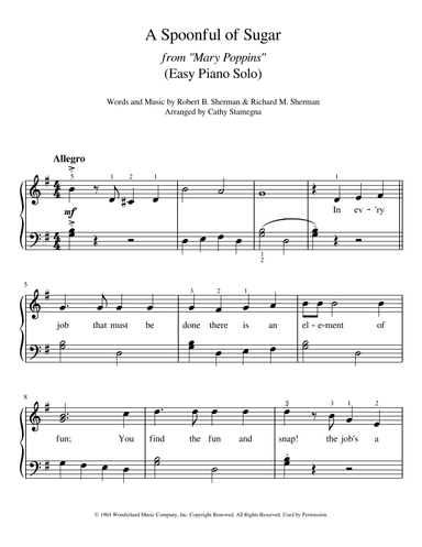 A Spoonful Of Sugar (arr. Cathy Stamegna)