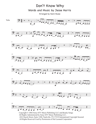 Don't Know Why (arr. Kevin Busse)