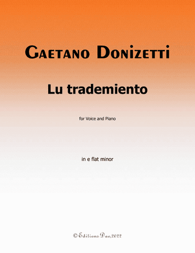 Lu trademiento, by Donizetti, in e flat minor (arr. Editions Dao)