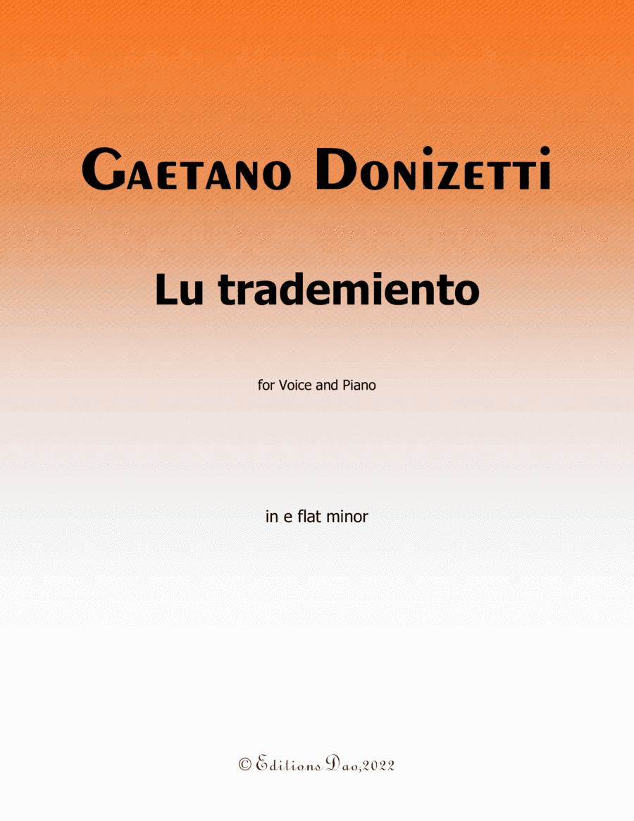 Lu trademiento, by Donizetti, in e flat minor (arr. Editions Dao)