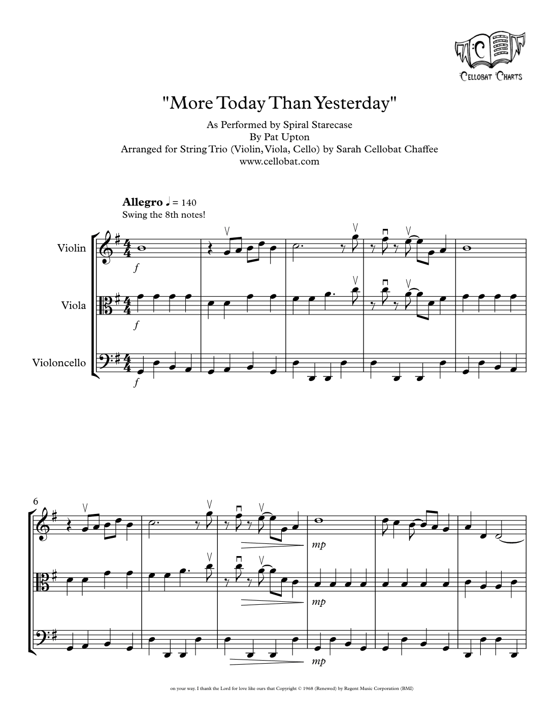 More Today Than Yesterday (arr. Sarah Cellobat Chaffee)