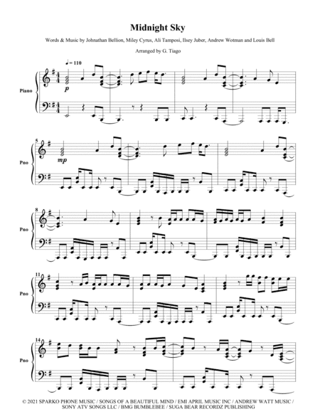 Midnight Sky (arr. G. Tiago)
