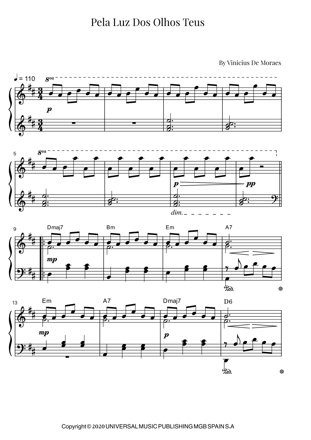 Pela Luz Dos Olhos Teus (arr. Roger da Luz)