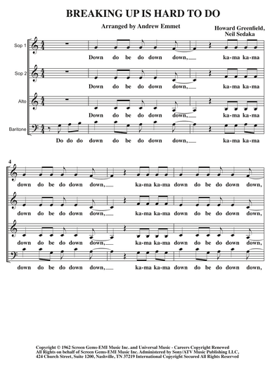 Breaking Up Is Hard To Do (arr. Andrew Emmet)