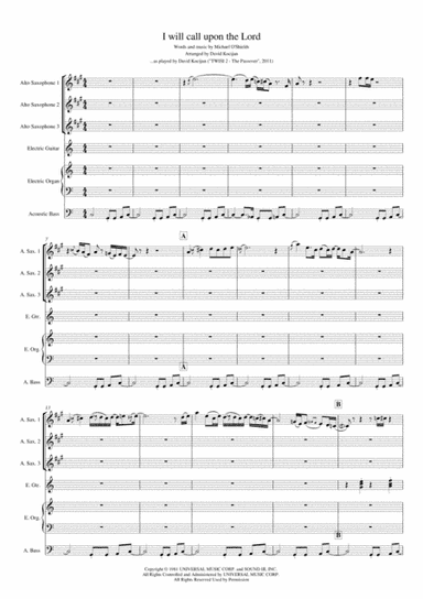 I Will Call Upon The Lord (arr. David Kocijan)