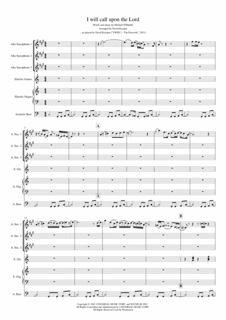 I Will Call Upon The Lord (arr. David Kocijan)