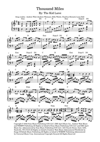 Thousand Miles (arr. James Ursel)