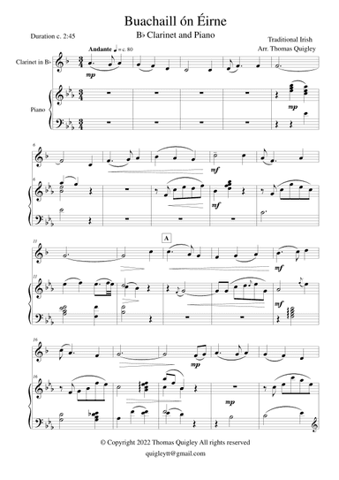 Buachaill ón Éirne (arr. Thomas Quigley)