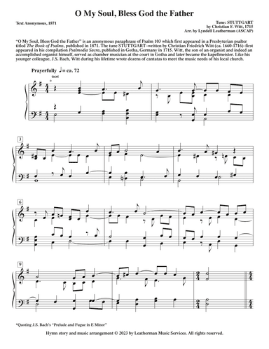 O My Soul, Bless God the Father (arr. Lyndell Leatherman)