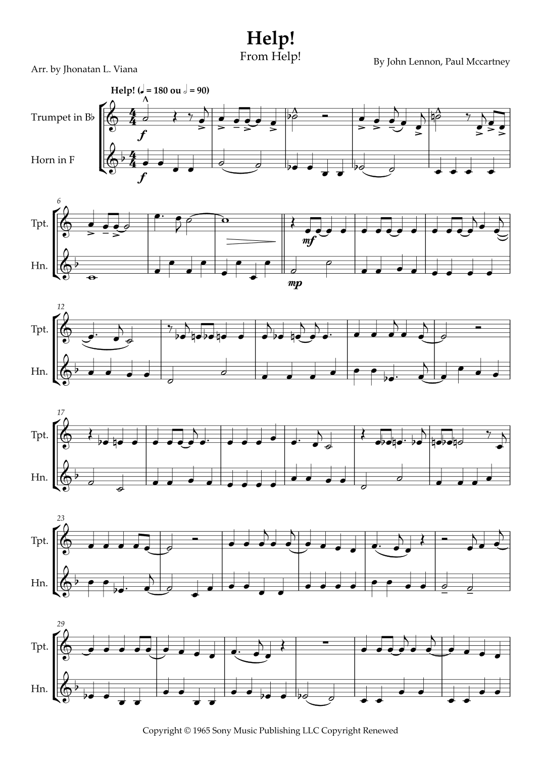 Help! (arr. Jhonatan Lucio Viana)