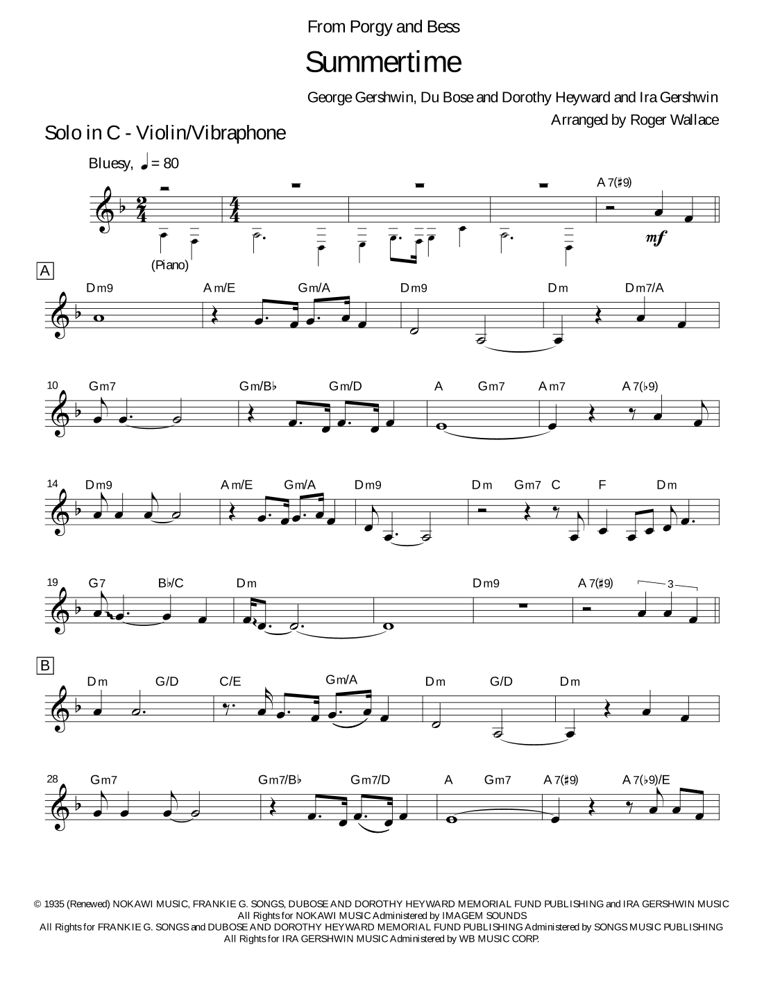 Summertime (arr. Roger Wallace)