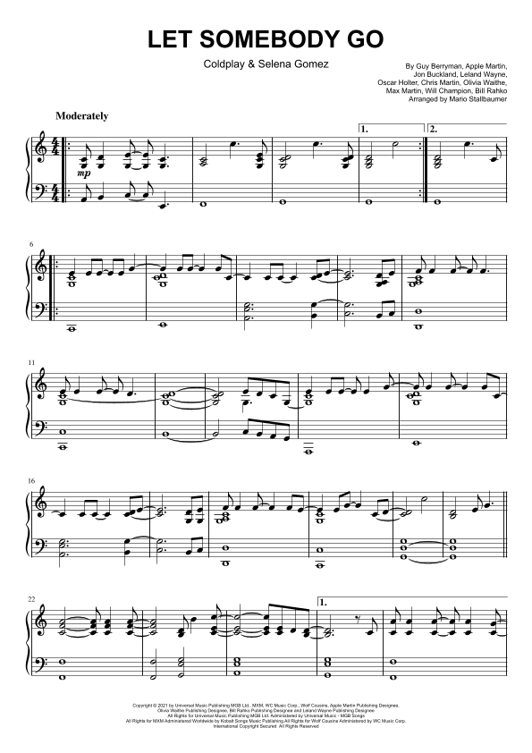 Let Somebody Go (arr. Mario Stallbaumer)