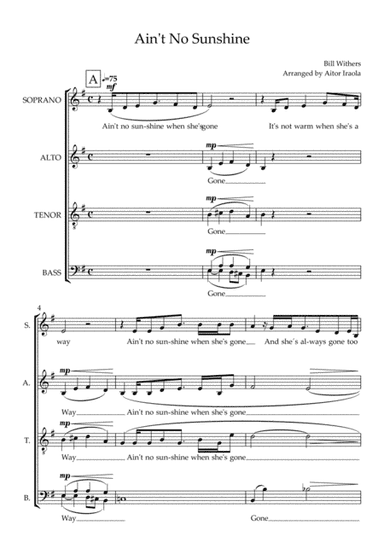 Ain't No Sunshine (arr. Aitor Iraola)