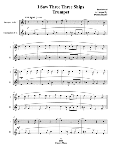I Saw Three Ships - Trumpet Duet - Intermediate (arr. Dennis Ruello)