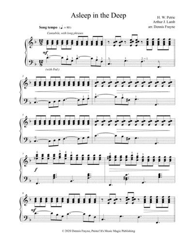 Asleep in the Deep (arr. Presto! It's Music Magic Publishing)