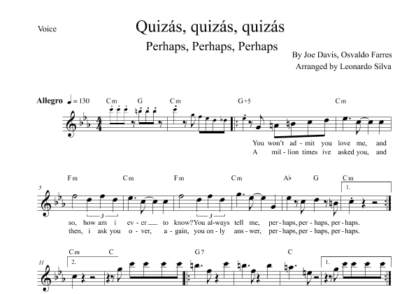 Quizas, Quizas, Quizas (perhaps, Perhaps, Perhaps) (arr. Leonardo Silva)