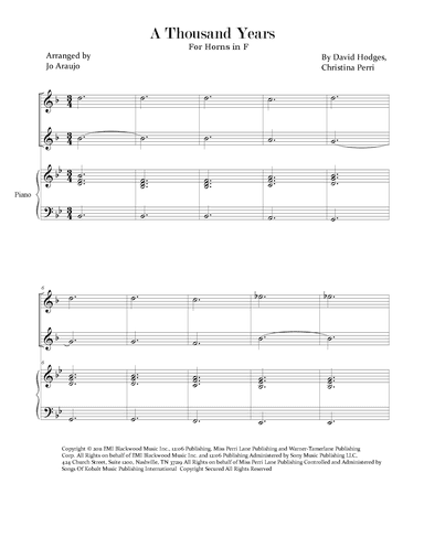 A Thousand Years (arr. Jo Araujo)