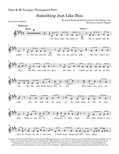 Something Just Like This (arr. Jacob A. Barton)