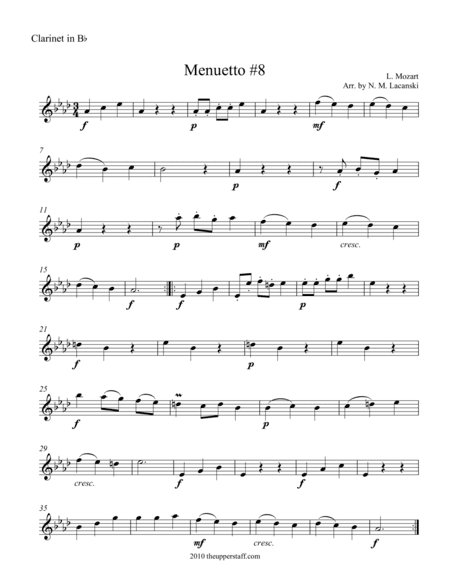 Menuetto #8 (arr. Nick Lacanski)