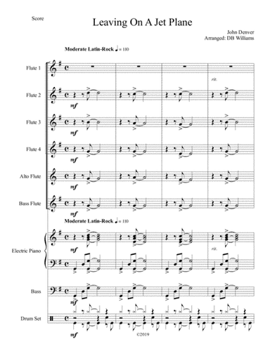 Leaving On A Jet Plane (arr. DB Williams)