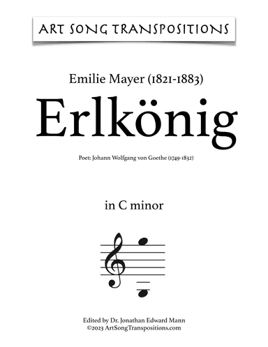 MAYER: Erlkönig (transposed to C minor) (arr. ArtSongTranspositions.com)