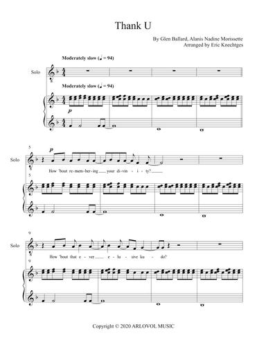 Thank U/torch (broadway Version) (arr. Eric Knechtges)