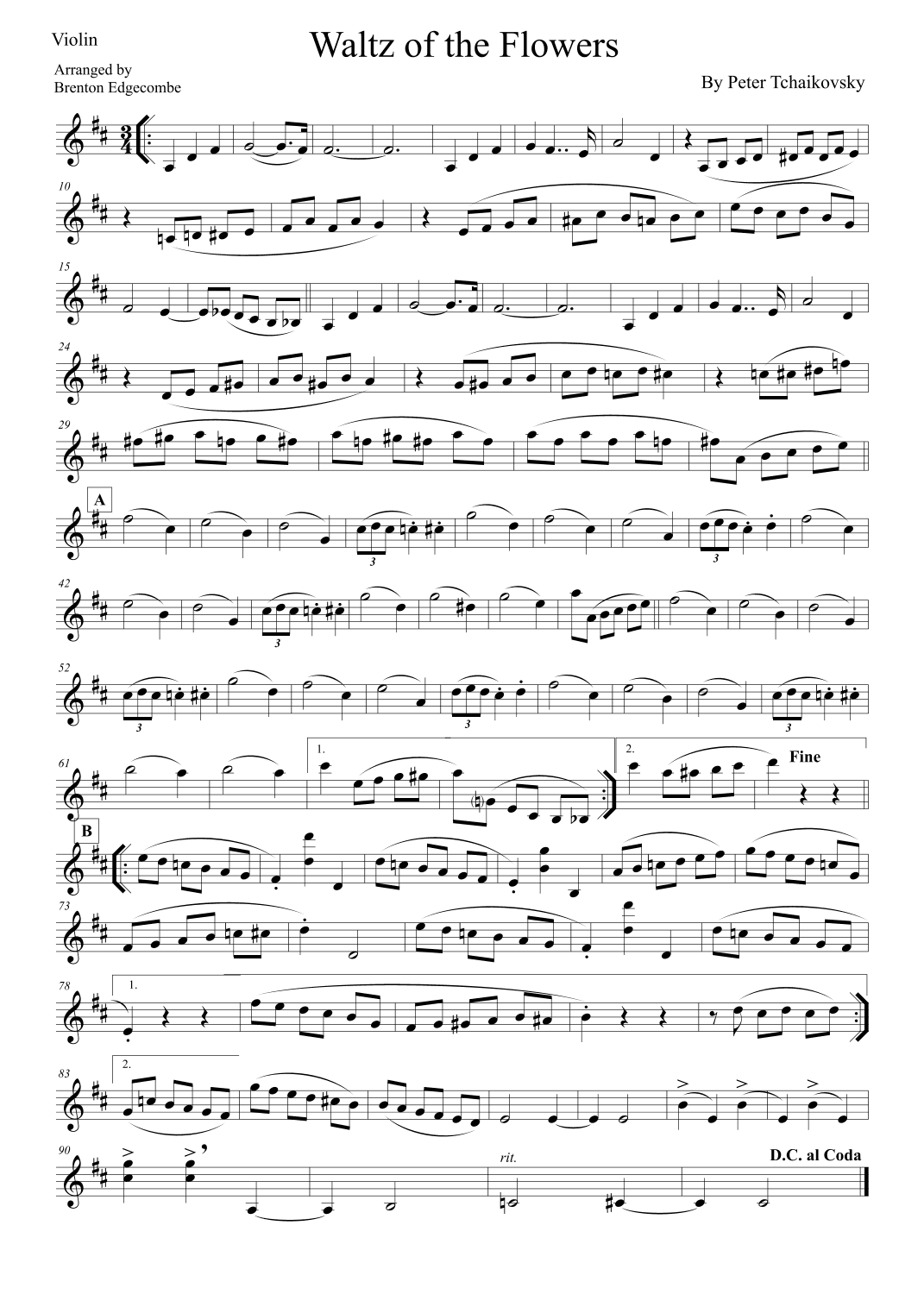 Waltz of the Flowers (arr. Brenton Edgecombe)