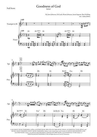 Goodness Of God (arr. Fabio Britto)
