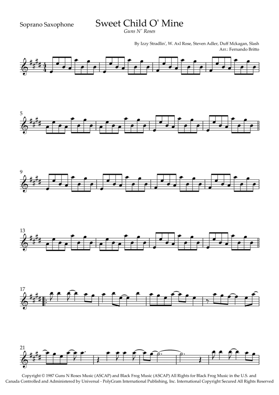Sweet Child O' Mine (arr. Fernando Britto)
