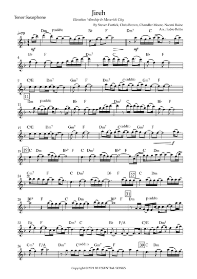Jireh (arr. Fabio Britto)