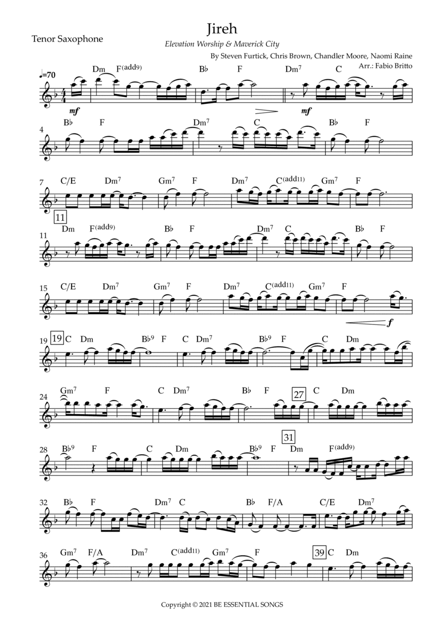 Jireh (arr. Fabio Britto)