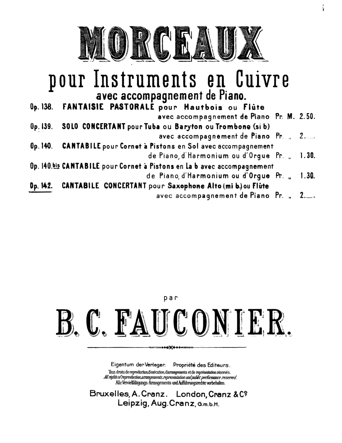 Cantabile Concertant for Alto Saxophone and Piano, Op. 146 (arr. Ralph Raymond Hays)