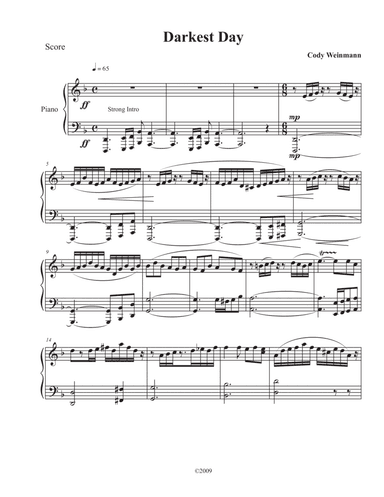 Darkest Day I For Piano Solo
