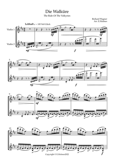 The Ride Of The Valkyries - Violin Duet (arr. Edward Holmes)